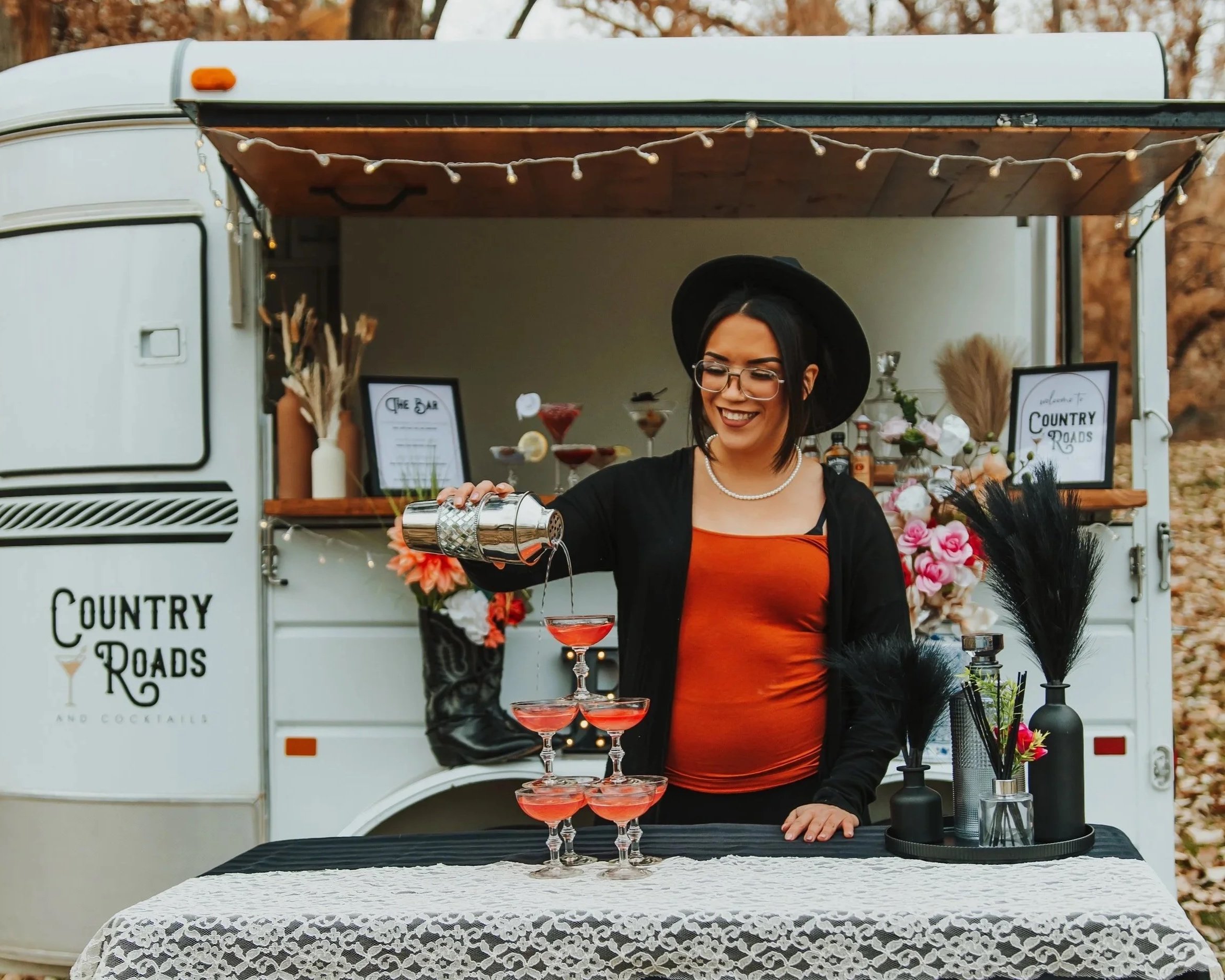 Country Roads and Cocktails pouring drinks mobile bar