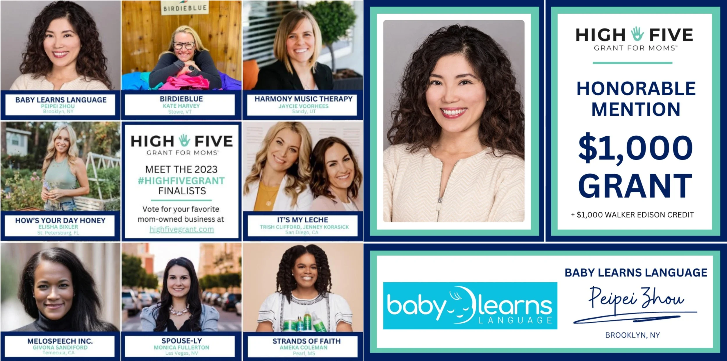 2023 Finalist for the High Five Grant for mom-preneurs!