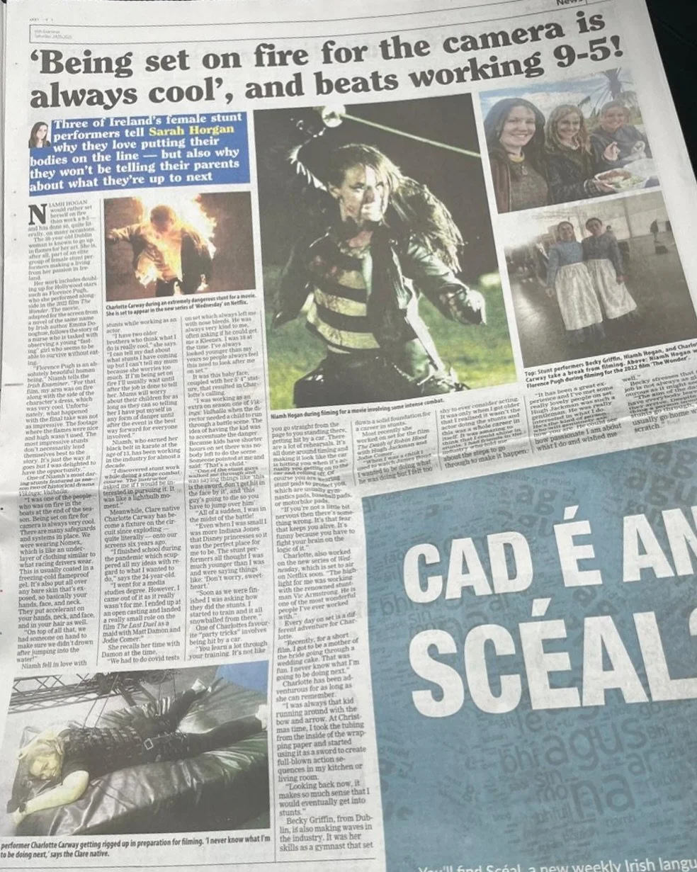 It&rsquo;s not every day you see stuntwomen in the spotlight &mdash; proud to be part of this story with two powerful, inspiring women.

🔥⚔️ @niamhhhogan @barbell_becky_ 
📰 @irish_examiner 
✍️ Sarah Horgan