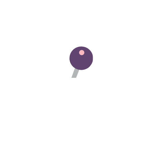 A stylized illustration of a paintbrush with purple paint on its tip.