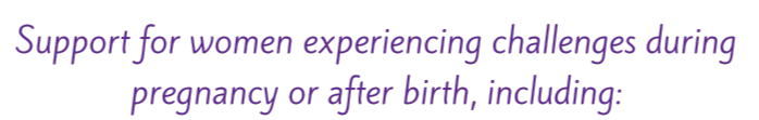 Support message for women facing challenges during pregnancy or after birth.