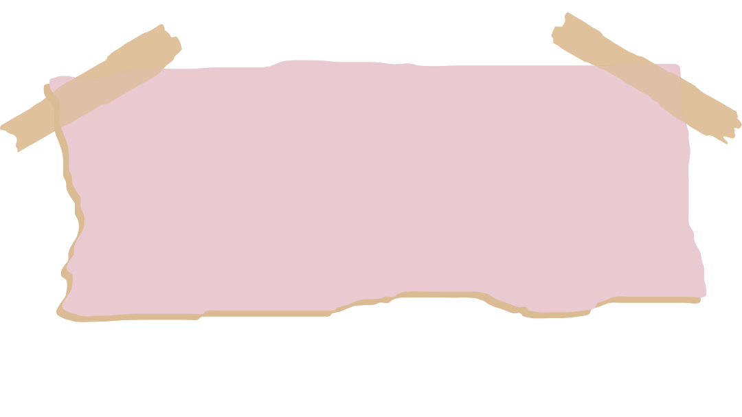 Pink piece of paper with torn edges taped to a black background.