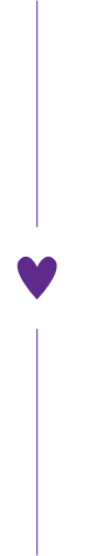 A vertical purple line with a purple heart symbol at the bottom.