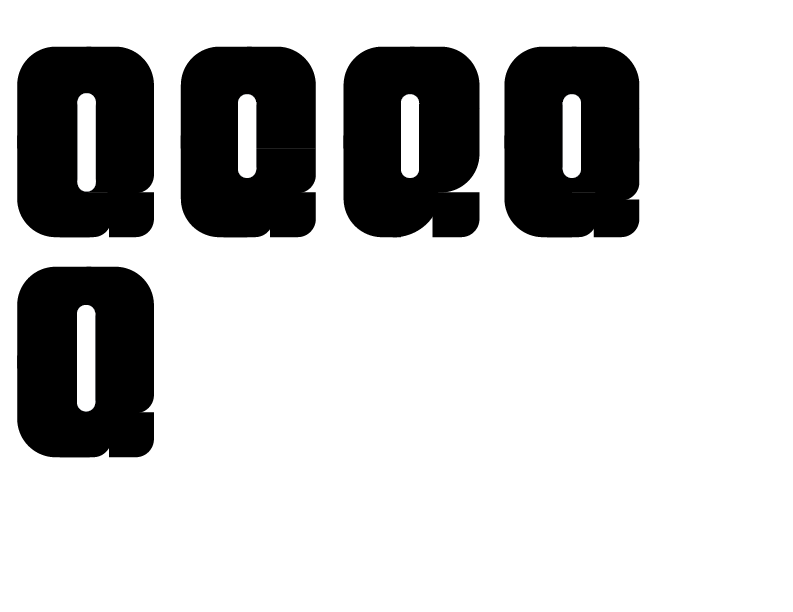 Type trial of letter Q.
