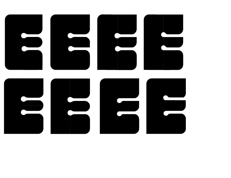 Type trial of letter E.