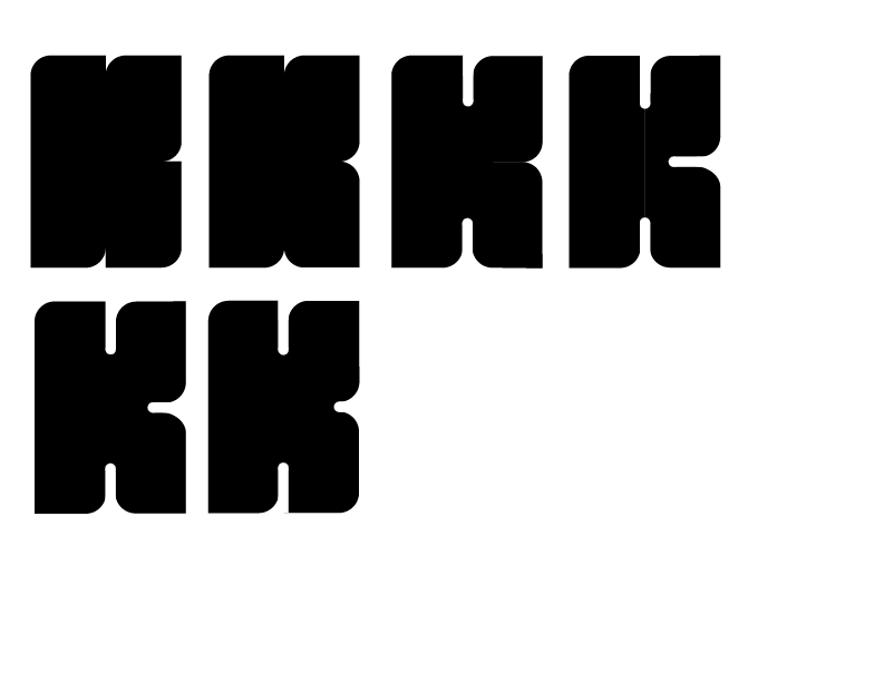 Type trial of letter K.