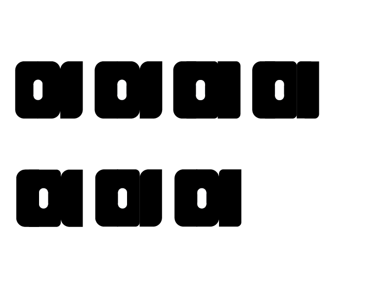 Type trial of letter a.