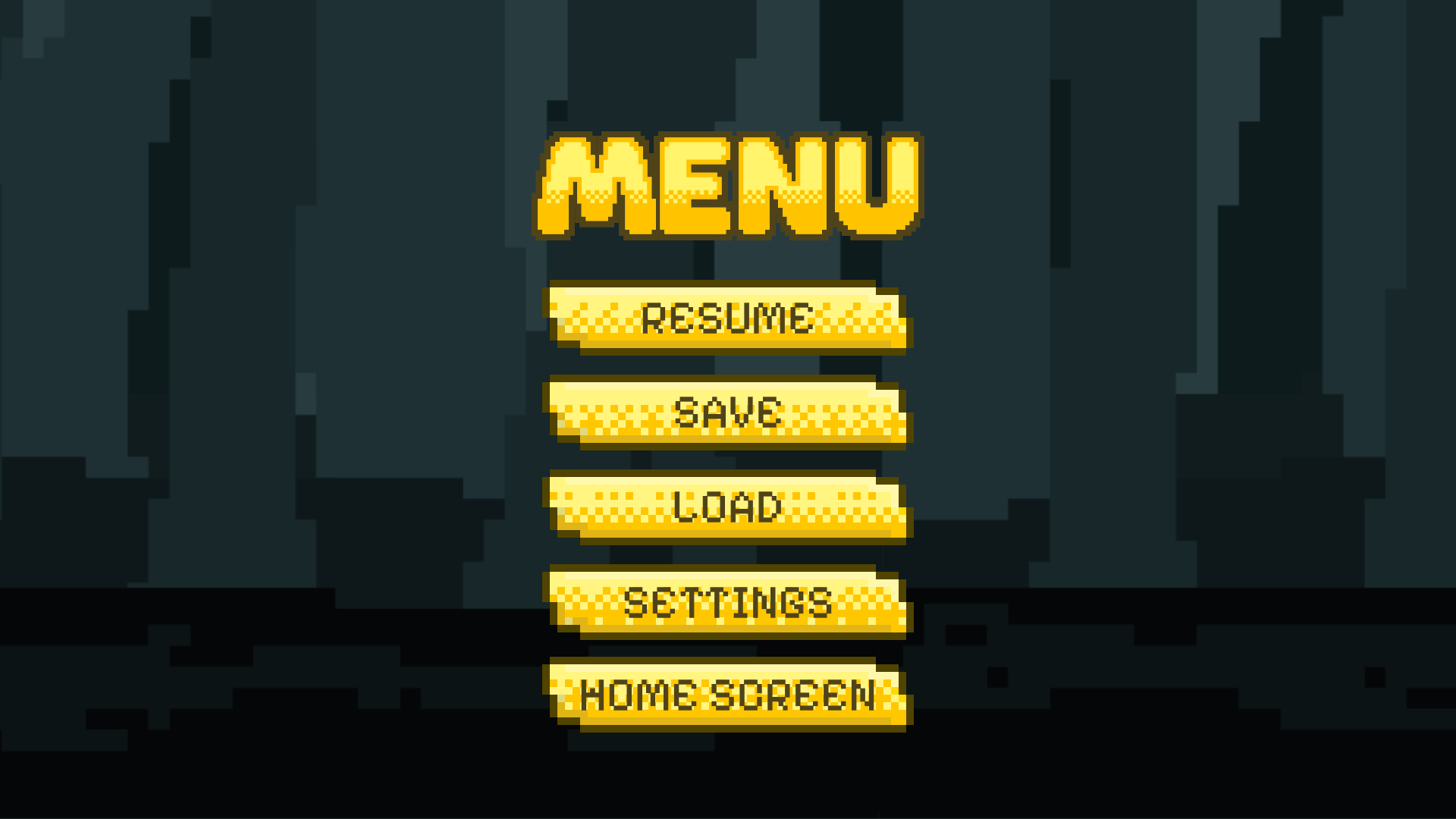 Game menu.