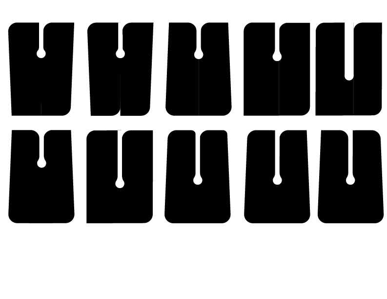 Type trial of letter U.