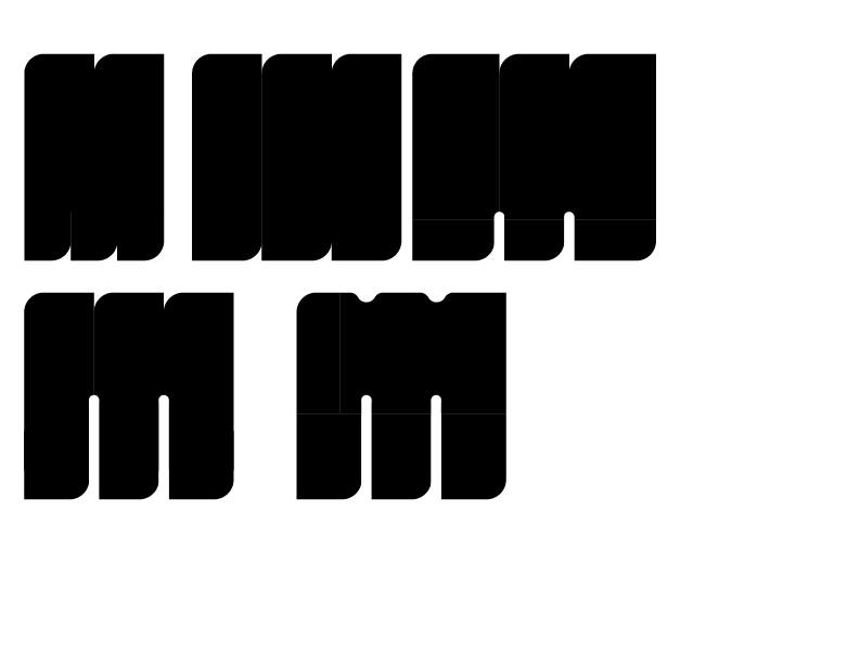 Type trial of letter M.