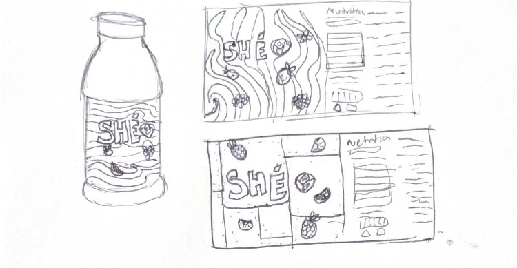 Drink label sketches.