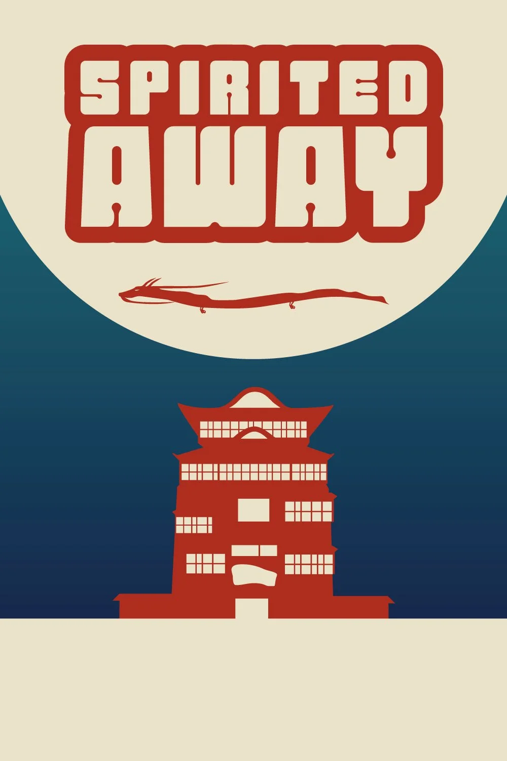 Movie poster, of full bath house and dragon underneath title.