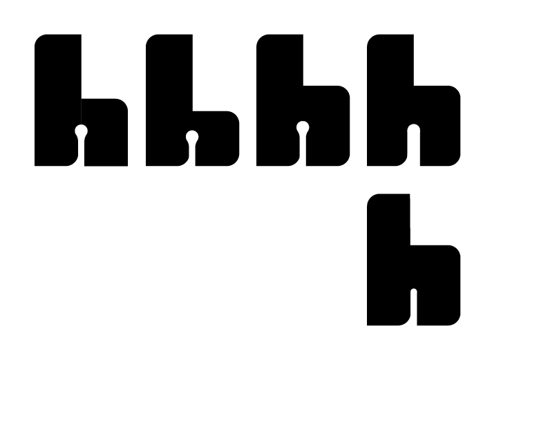 Type trial of letter h.