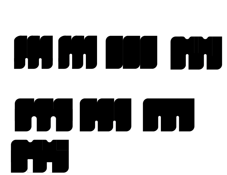 Type trial of letter m.