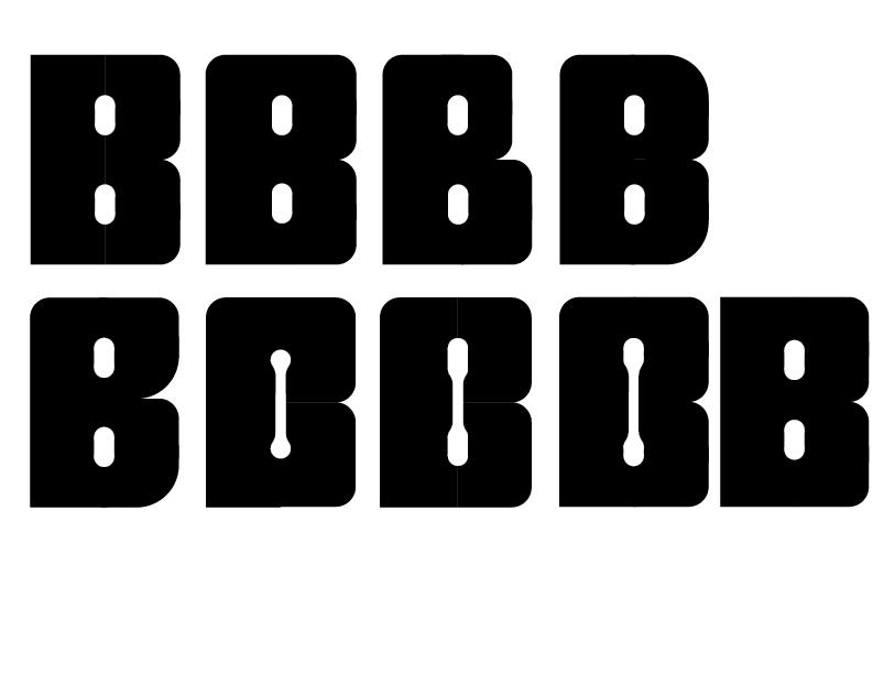 Type trial of letter .B