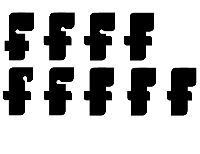Type trial of letter f.