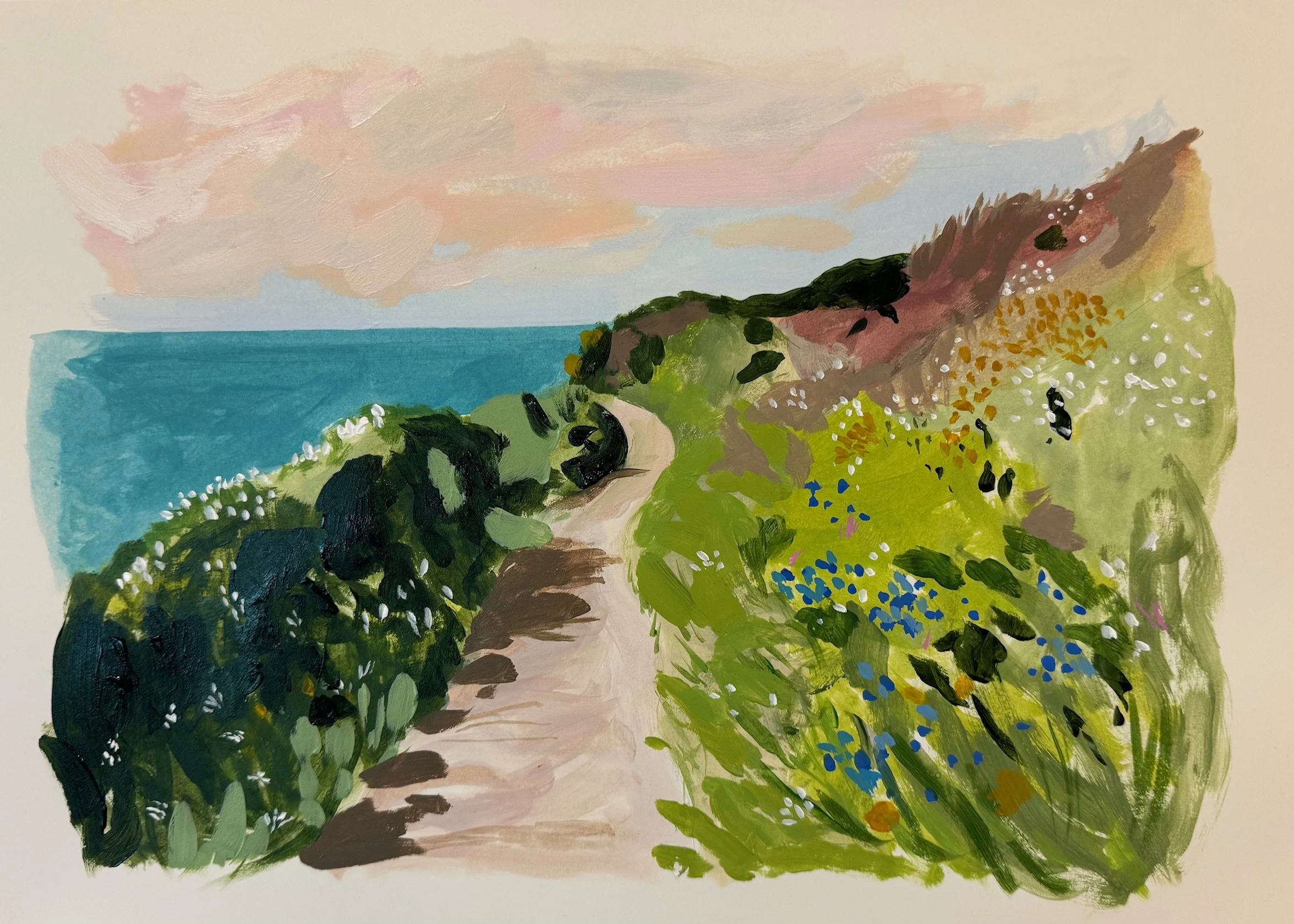 acrylic and gouache on handmade paper
11 in x 15 in 
$300