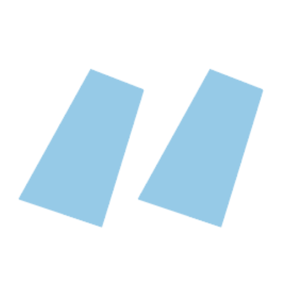 Two light blue rectangular shapes tilted at an angle, set against a white background.