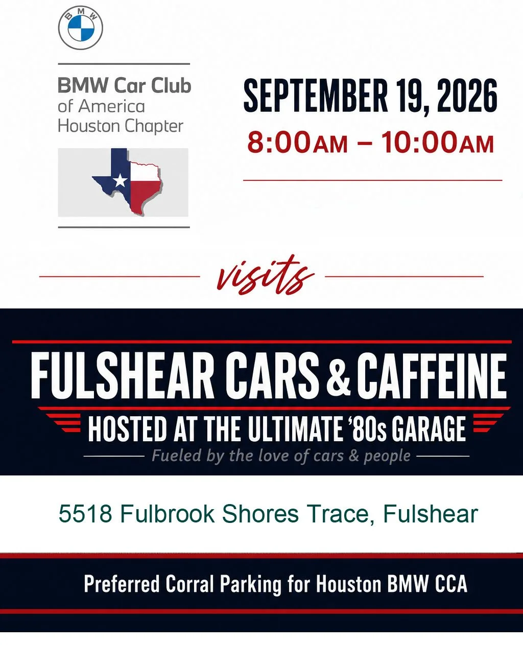 BMW CCA Visits Fulshear Cars & Caffeine