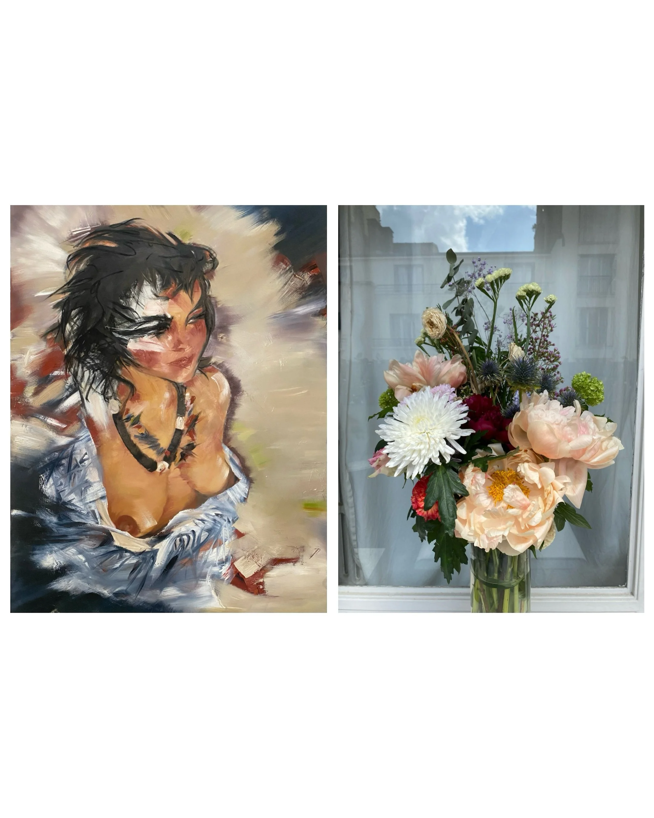 Union entre fleur et tableau 💛
&bull;
#art #tableaux #fleurs #bouquet #howells