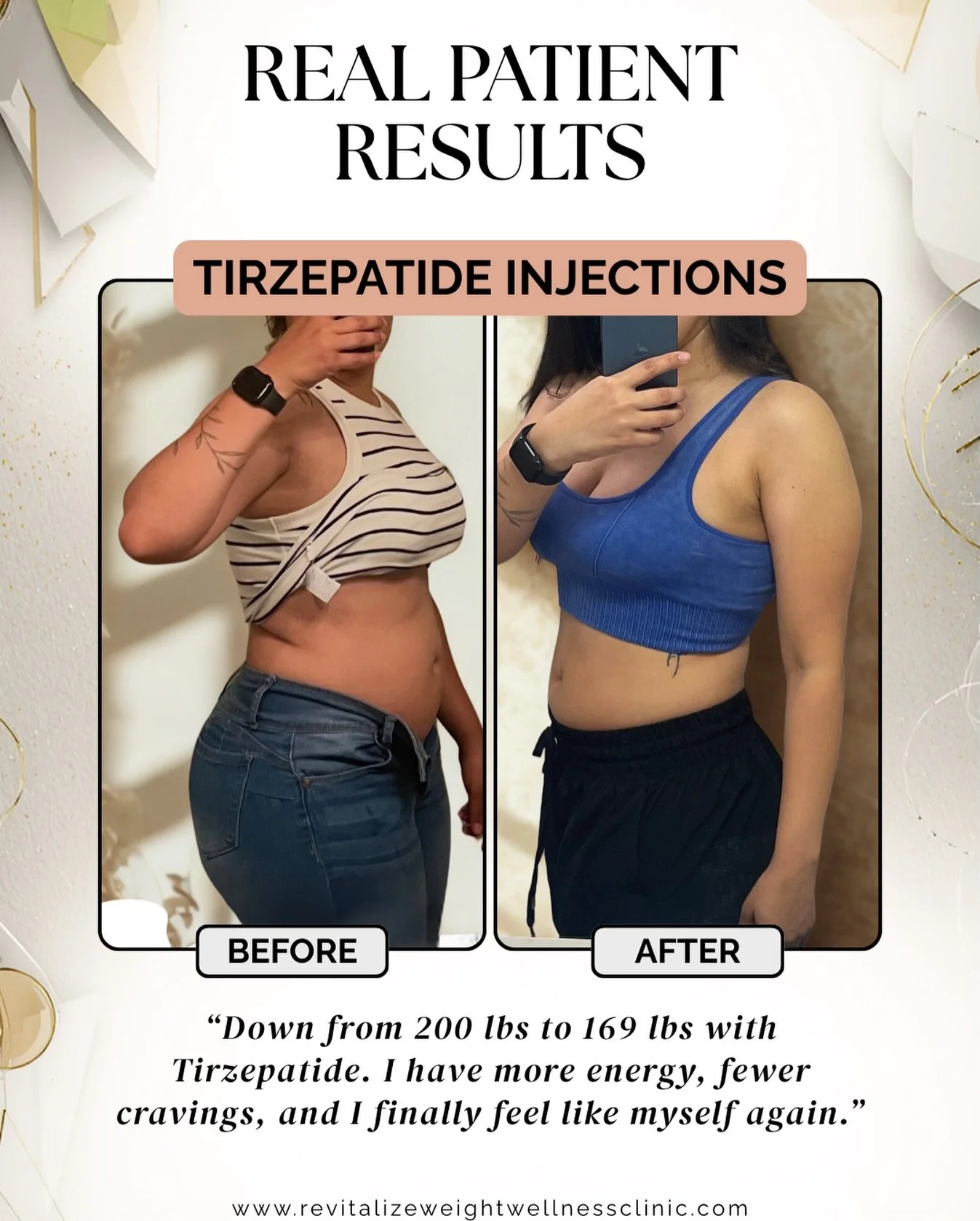 So proud of this transformation 💫
From 200 lbs to 169 lbs&mdash;and more importantly, more energy, confidence, and feeling like herself again.
Sustainable weight loss is about support, strategy, and consistency&mdash;not quick fixes.
This is what pe