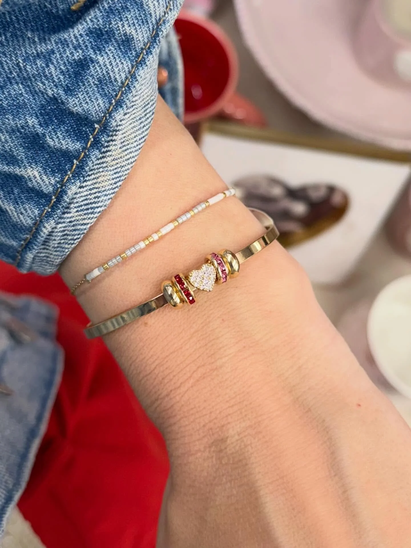 Our cuff bracelets are the perfect Valentine&rsquo;s treat&mdash;sweet, sparkly, and totally gift-able.💌❣️

✨ Cuff bracelets: $25.99
💗 Charms: $12.99