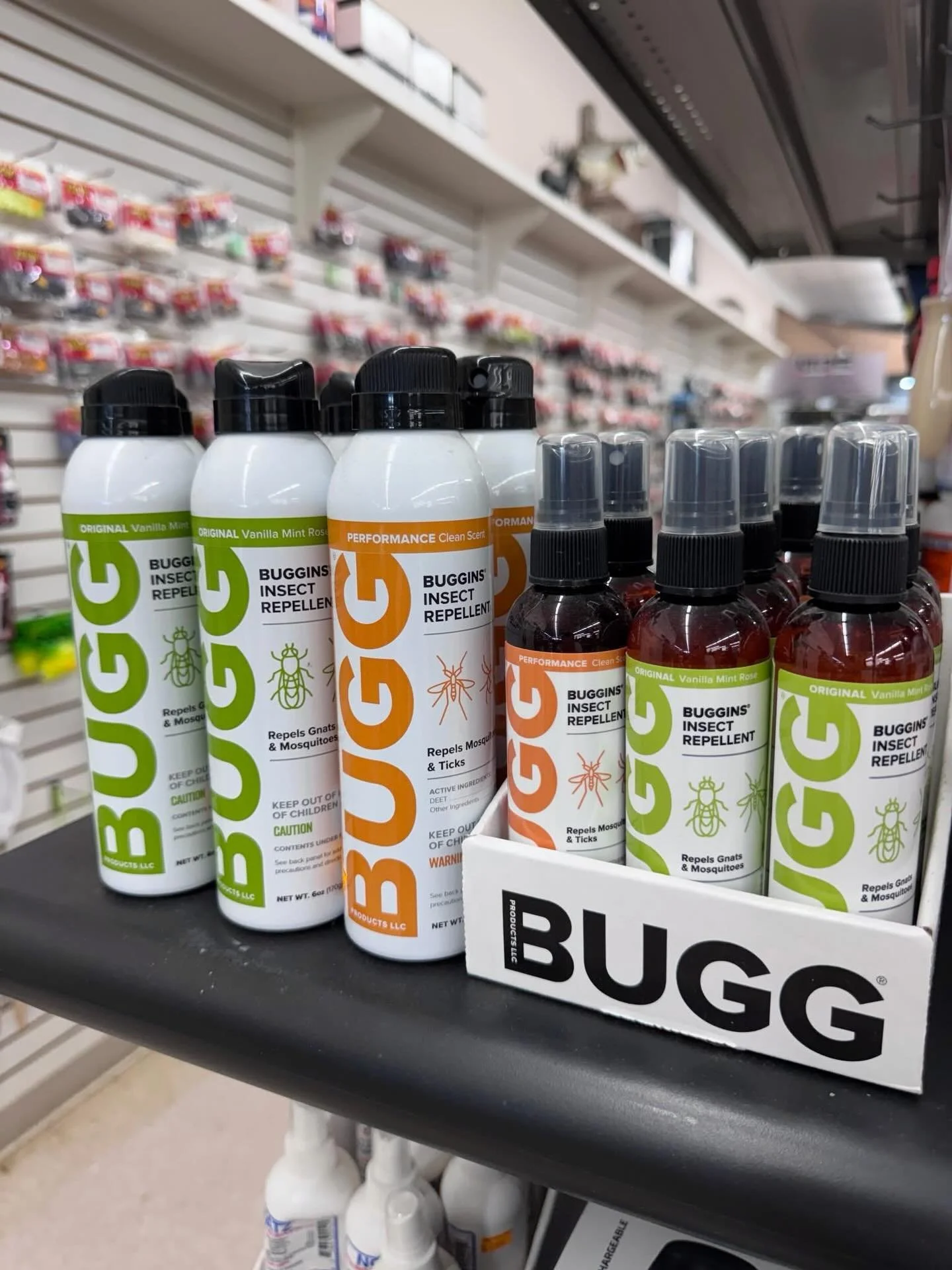 Fresh stock just hit the shelf 🔥
BUGG insect repellent&mdash;multiple options to keep you covered all season long!

Come see us at Village &amp; stay bite-free 😎🦟