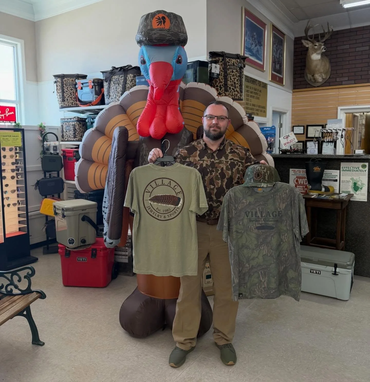 Opening day of turkey season in South Alabama 🤝 Village essentials
From calls to camo&hellip; we&rsquo;ve got you covered! 🦃
Good luck out there &amp; come see us!!!!!! 😎