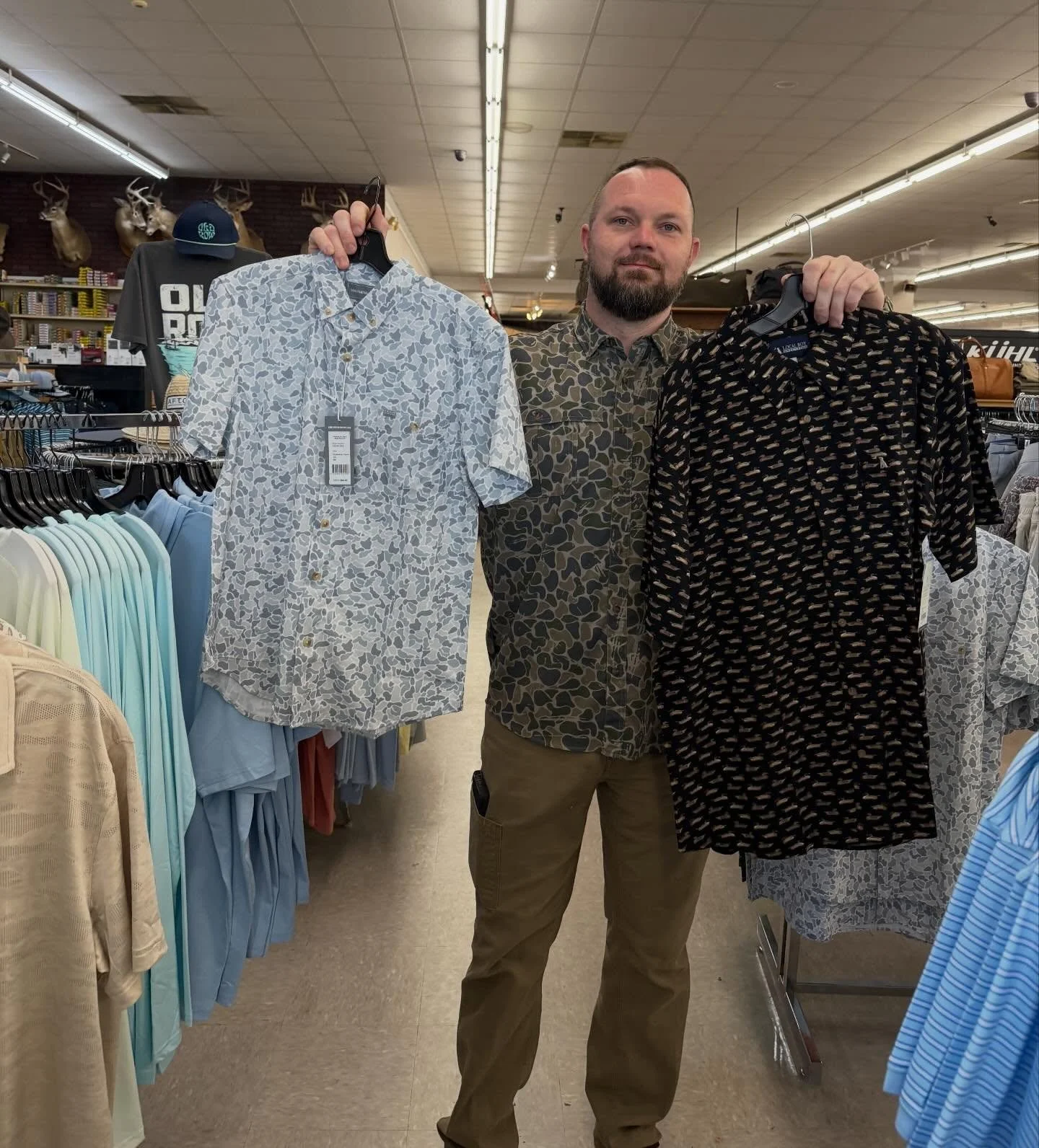Caleb&rsquo;s picks of the week 🔥😎
From @localboyoutfitters &amp; @southernshirt &mdash; easy, everyday styles that just hit right.
Come see what he&rsquo;s grabbing at Village 👏