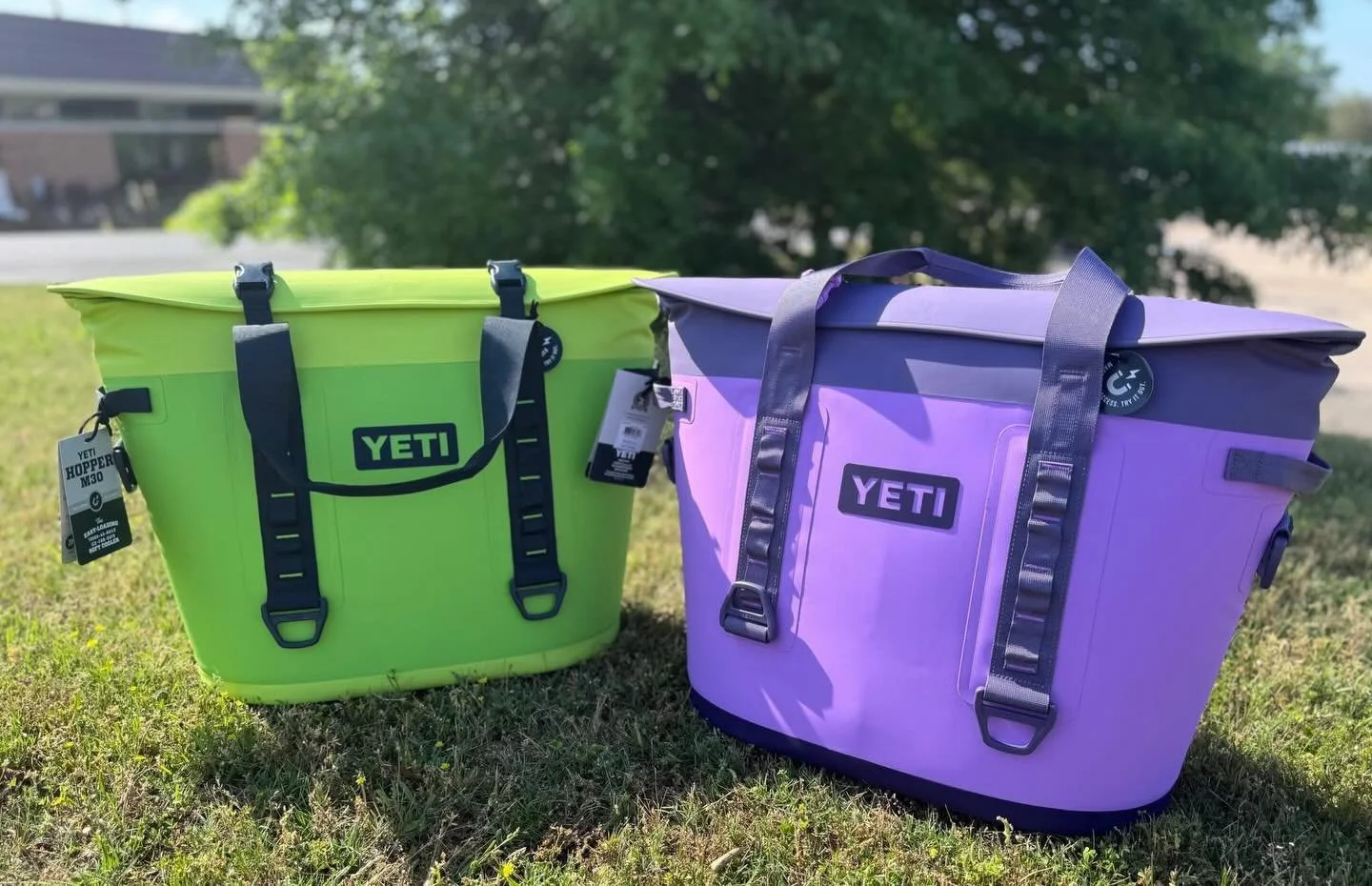 The YETI Hopper M30 is here and turning heads 👀
Perfect for the boat, ball field, beach days &amp; everything in between.

Which one are you grabbing &mdash; lime or lavender?!👇

#VillageStyle #YETI #CoolerSeason #ShopLocal #OutdoorEssentials