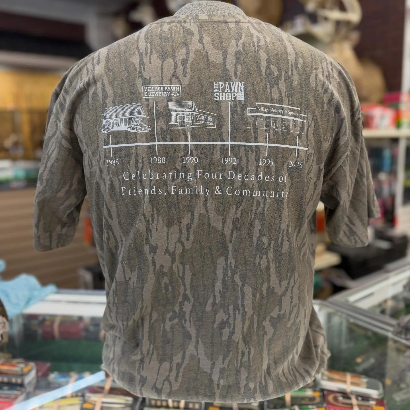 40 years of Village 🤝40 years of Mossy Oak 🌿

Honored to have been part of the Mossy Oak family since 1986 😎

Our Village timeline T&rsquo;s are here in washed out Bottomland&mdash;celebrating four decades of friends, family &amp; community.

$34.