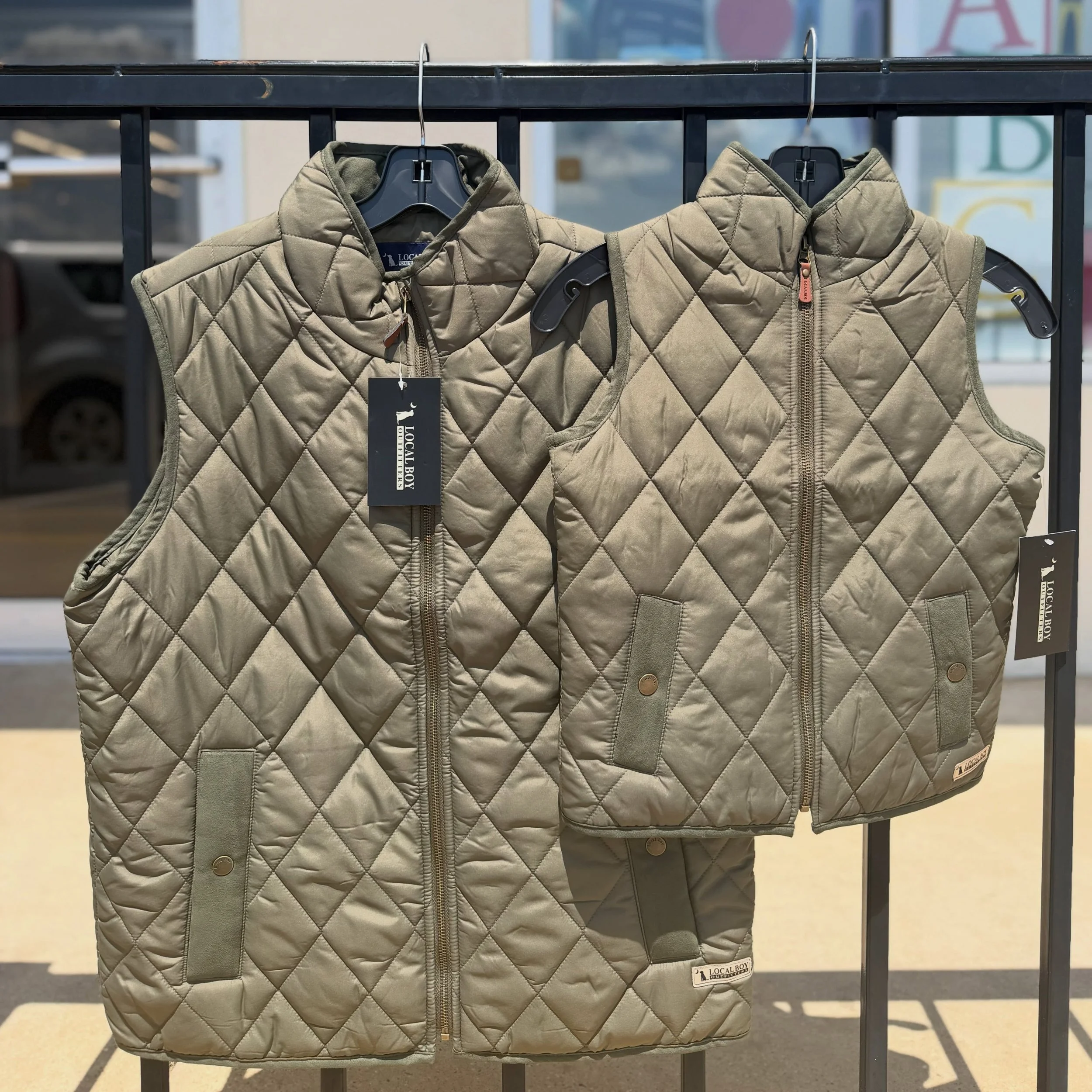 MATCH DAD! 🤎🩵

Local Boy quilted vests are here in adult + youth sizes&mdash;perfect for matching your favorite little guy! 🙌

Adult &bull; $65
Youth &bull; $50

Grab a matching set before they&rsquo;re gone! 🍂