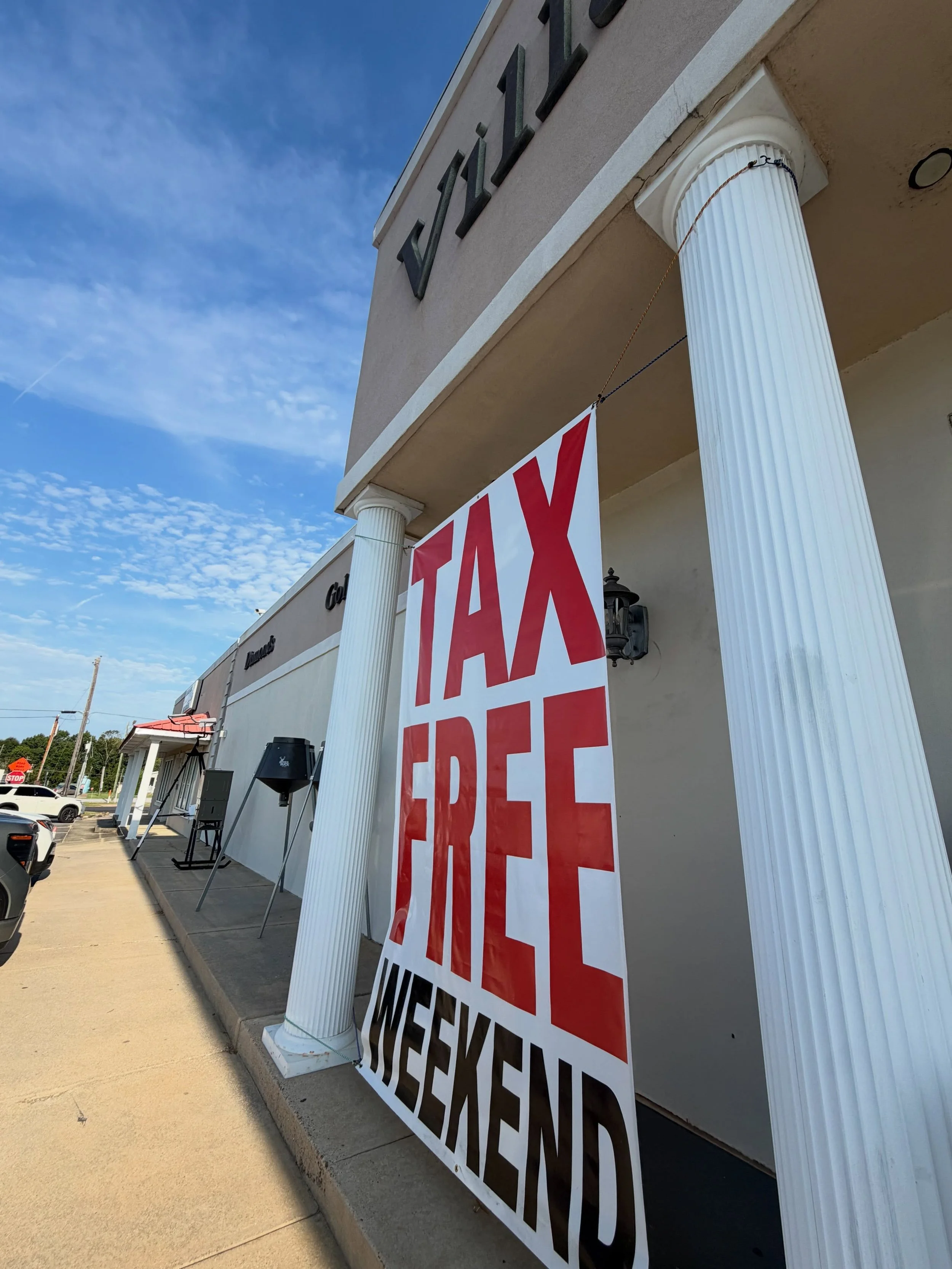 DAY 1️⃣ of our TAX FREE SALE starts NOW! 🇺🇸🛍️

🔥 WALL TO WALL &mdash; EVERYTHING TAX FREE! 🔥

Come shop with us and take advantage of the savings! 🙌✨