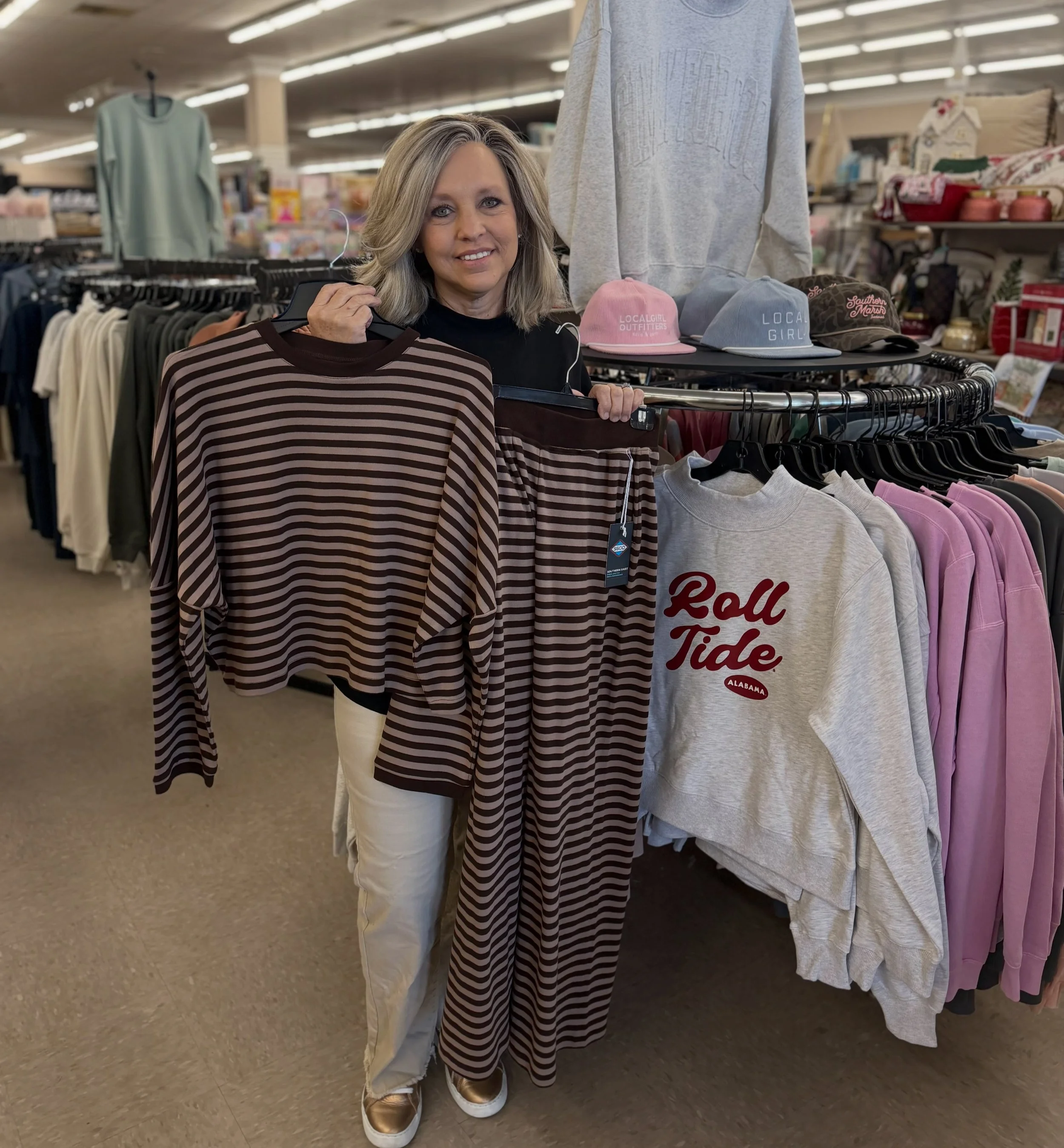 🤎 NEW from Southern Shirt! 🤎

The cutest striped set just hit the floor, and it&rsquo;s giving us ALL the fall feels! 🍂🤎 Comfy, cute &amp; perfect for those cooler days ahead!

Come snag yours at Village! 🛍️✨