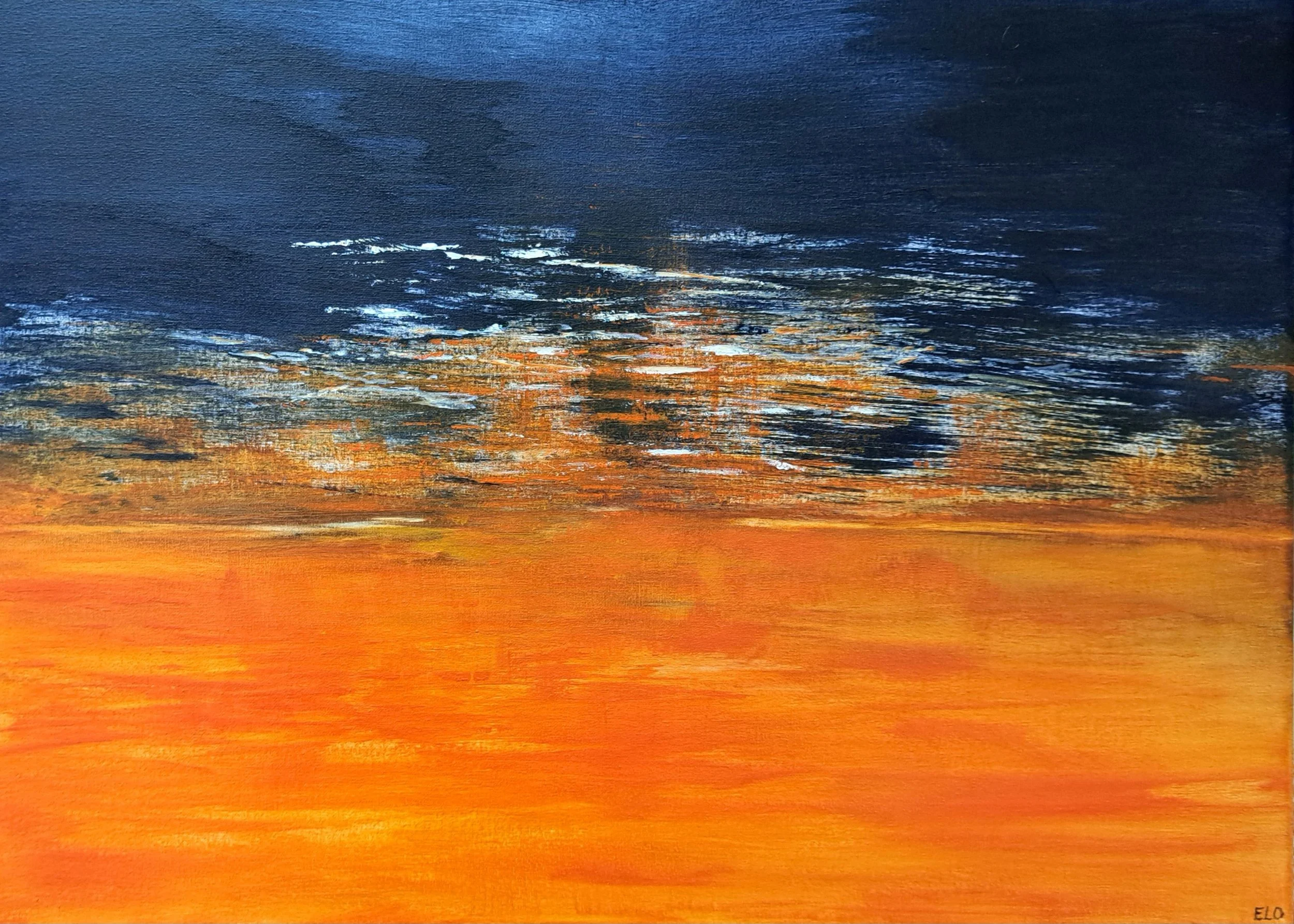 Brillo nocturno, 2024, acrylics, 70x50 cm (SOLD)