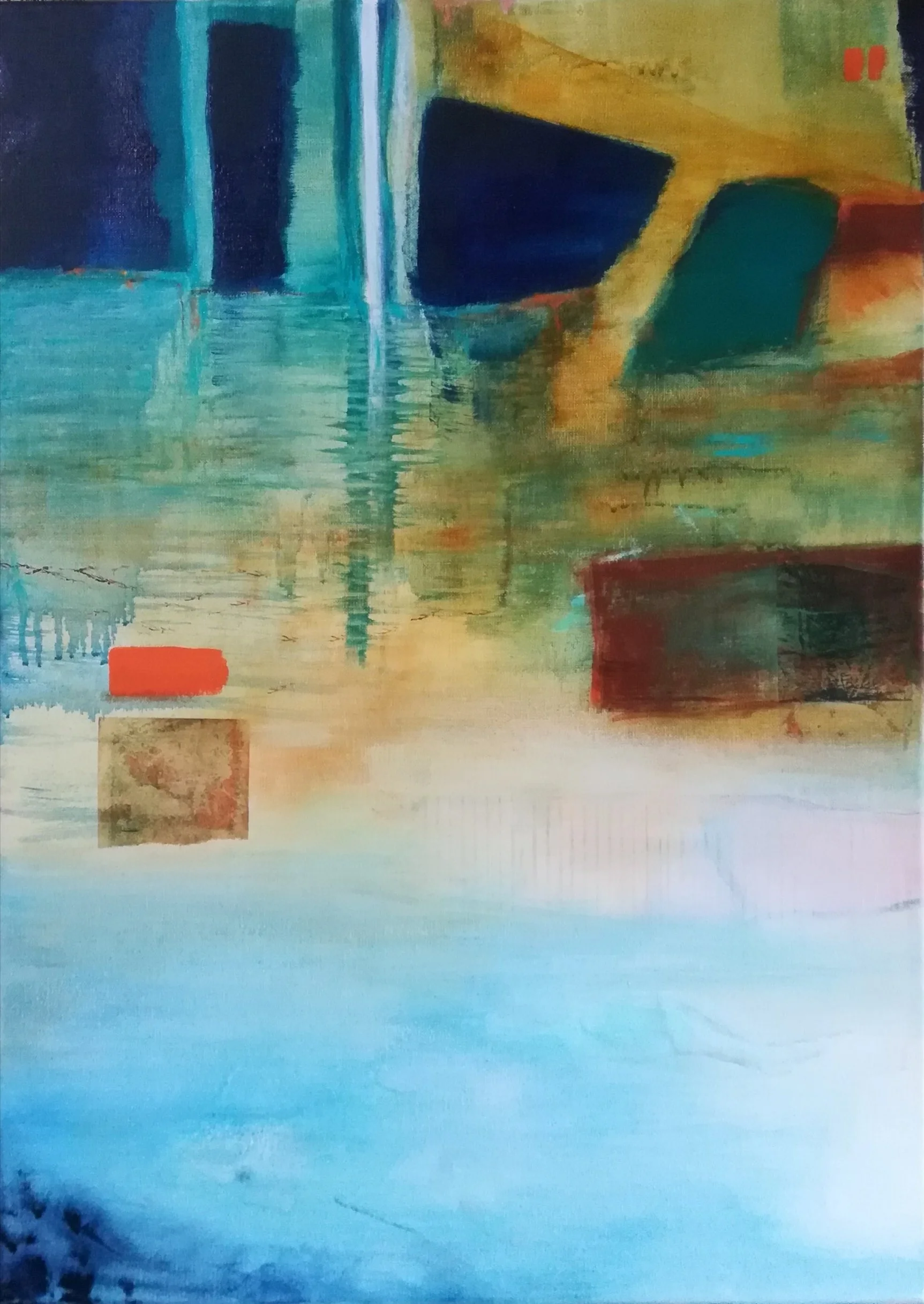 När det skymmer, 2022, mixed media, 50x70, 800€