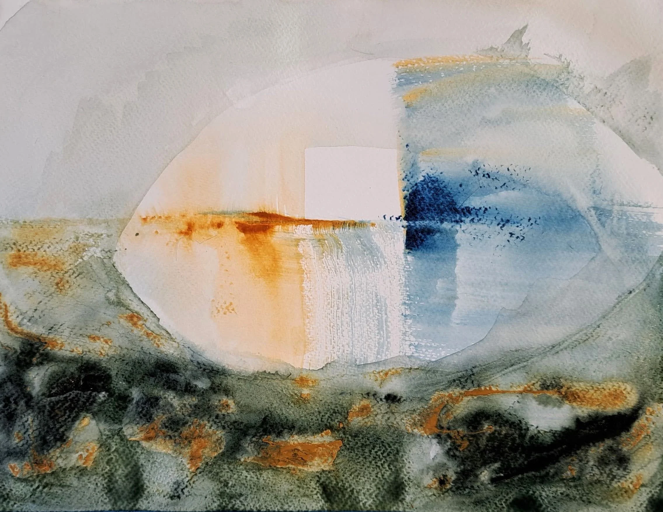 Une Bulle de paix, 2024, watercolour on Magnani 1404 300 g, framed 51x42 cm, 400€