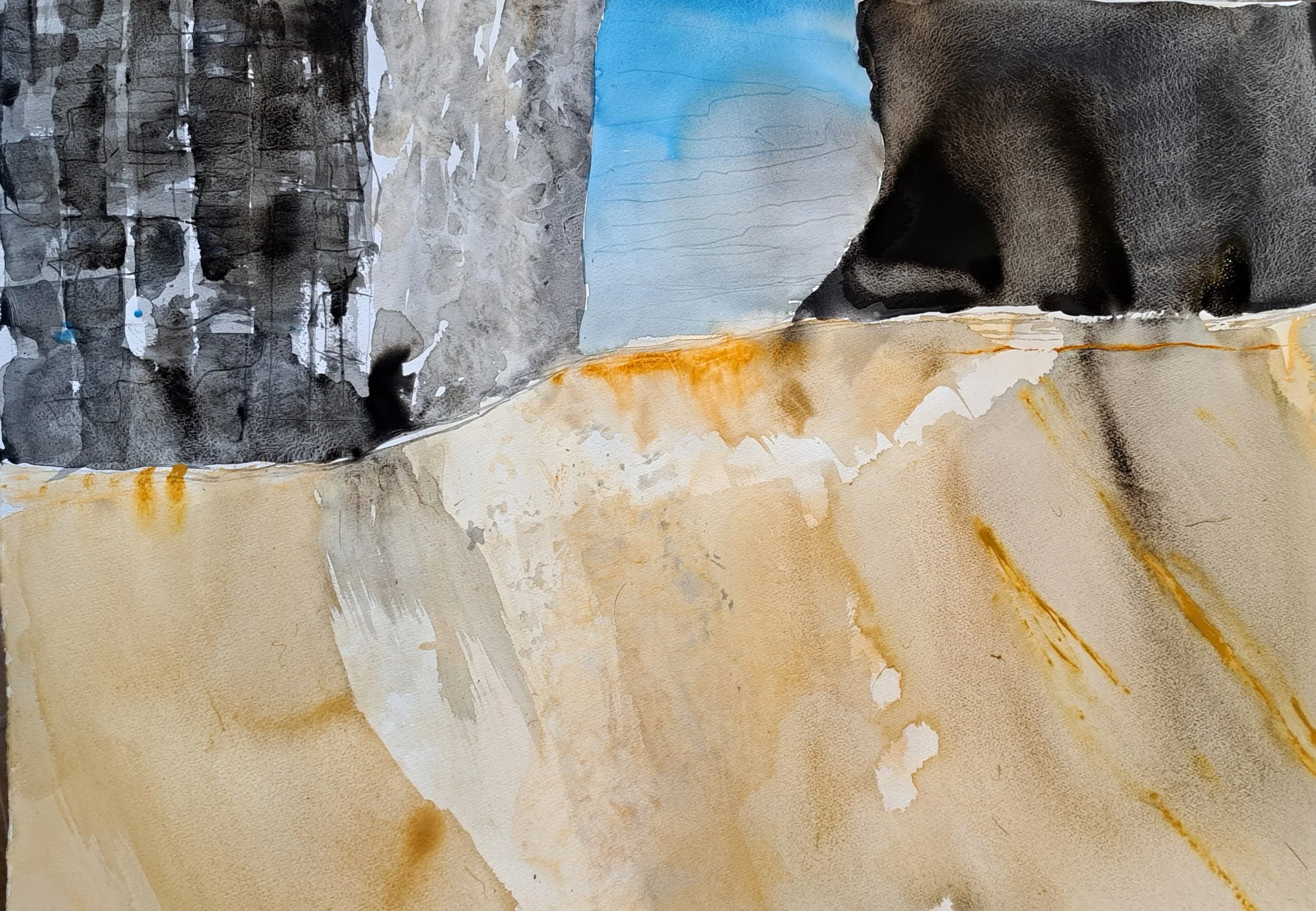 Le Courant passe, 2024, watercolour on Magnani 1404 300 g, 76x56 cm, 400€