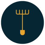 Tracing fork icon on dark blue background