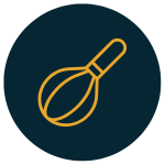 Illustration of a whisk on a dark background