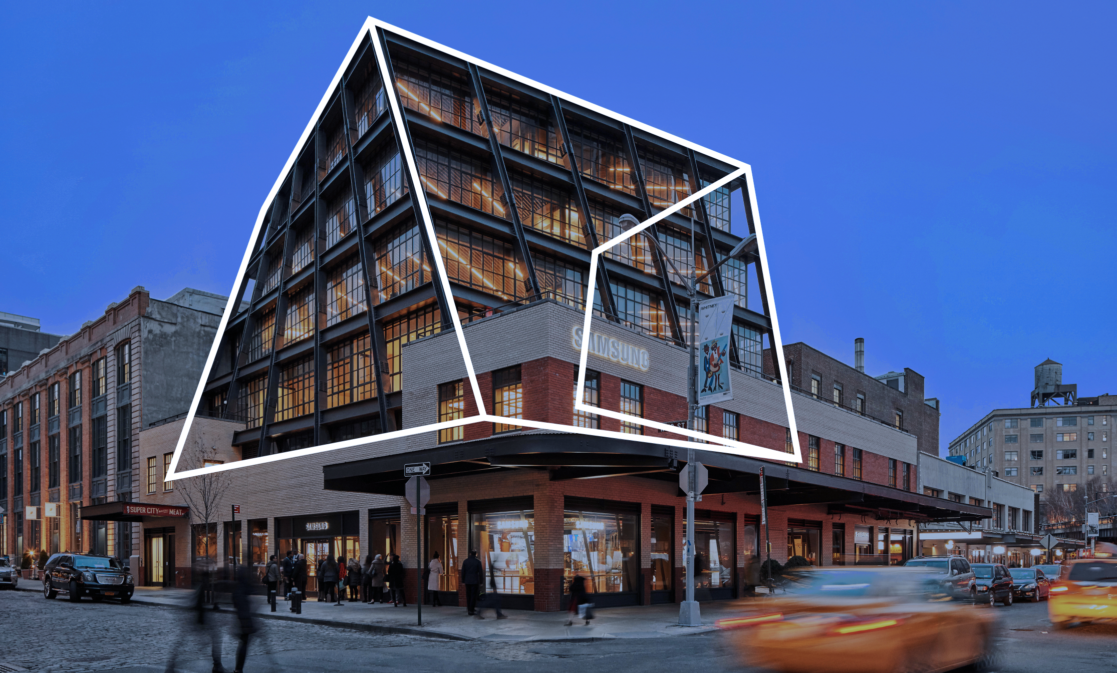 PRM Creative developed a design system that remains true to form by infusing the signature 74° angle or "slant" seen throughout the building into our logo and visual identity.