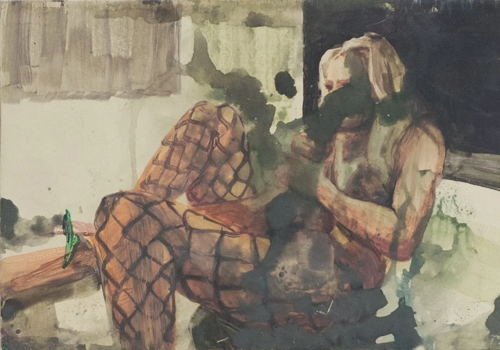 Pam - 16 x 23 - watercolor on wood