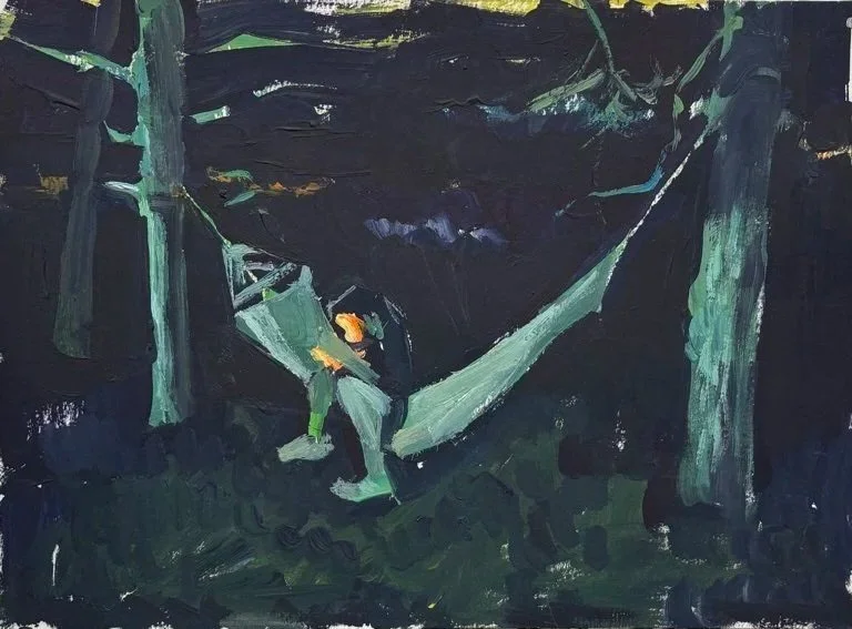 searching on hammock 
21 x 29.7 cm
oil on paper