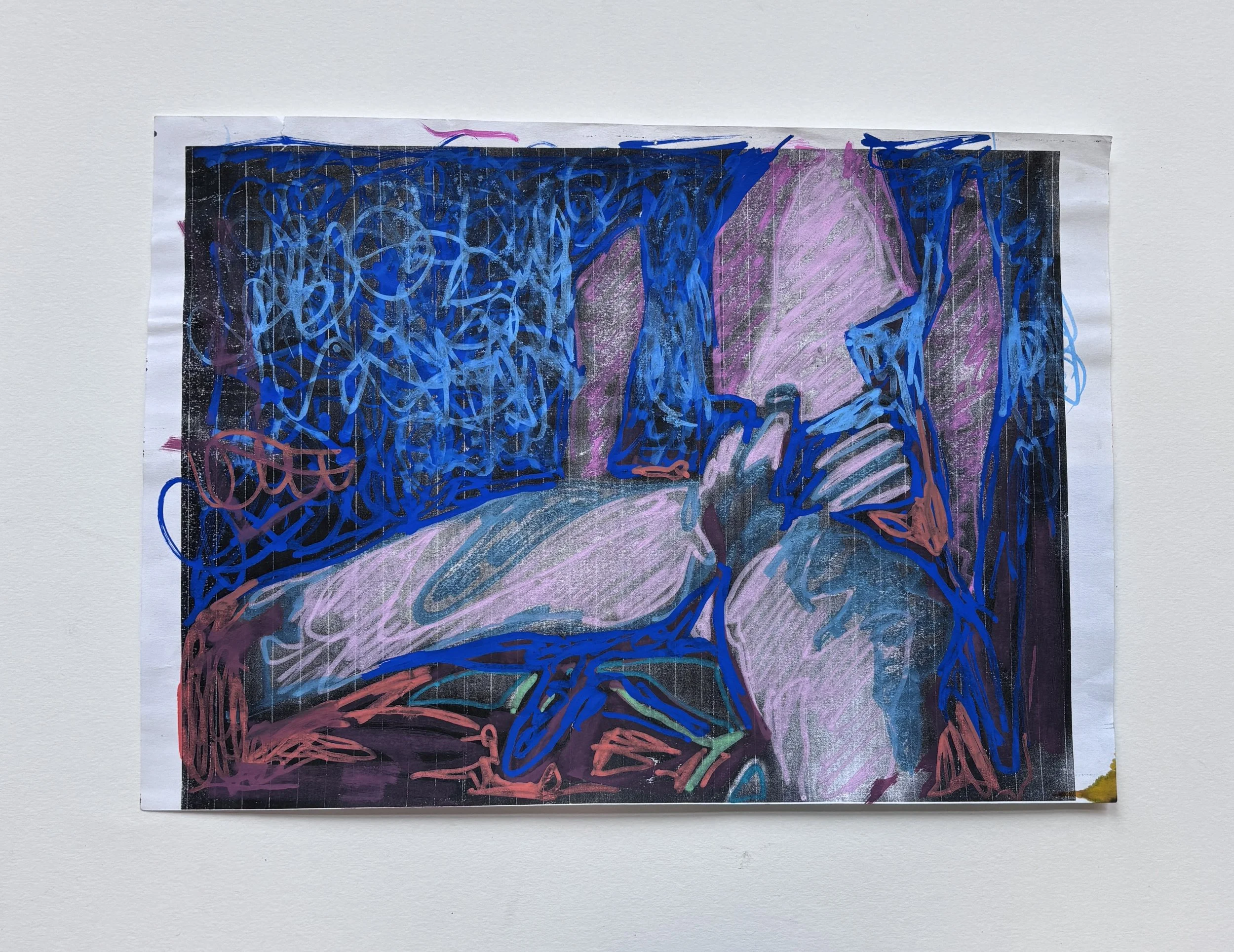 Love scenes -  21 x 30 - mixed media paper