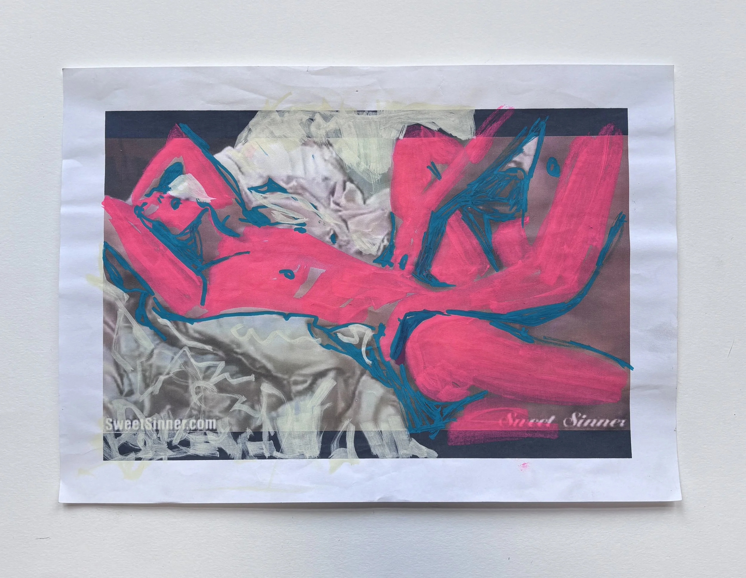 Love scenes -  21 x 19 - mixed media paper