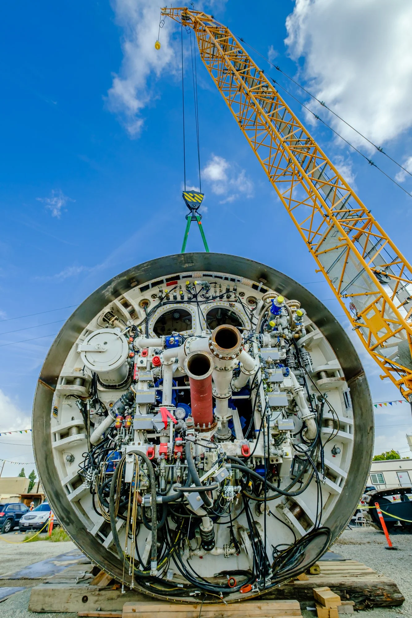 Backside of the tunnel boring machine cutting head.
