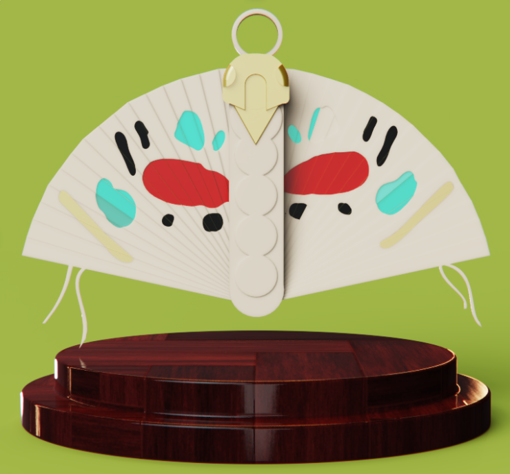 Picasso Moth Folding Fan