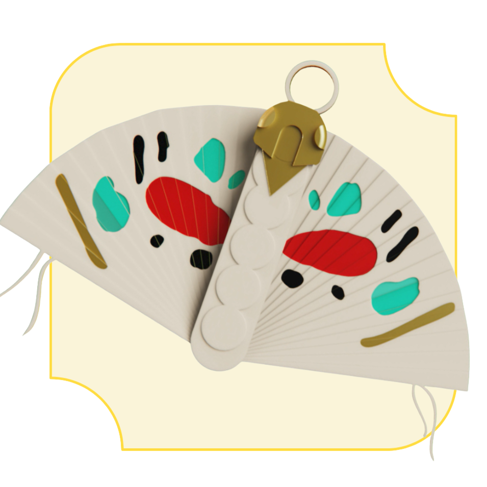 Picasso Moth Folding Fan