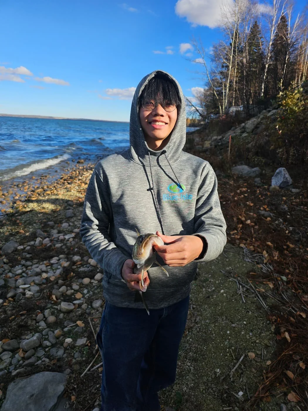 Catching fish on site