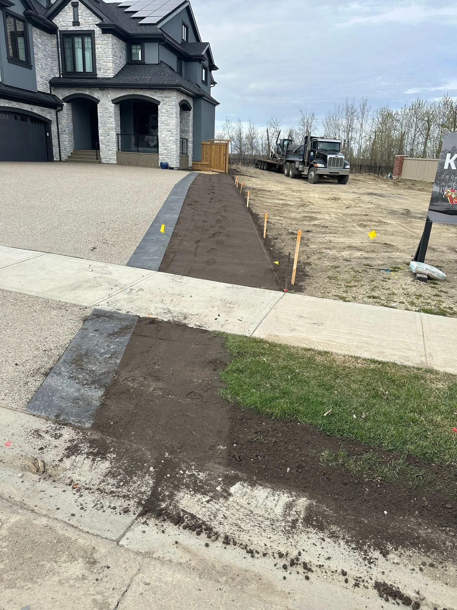 Final graded front yard